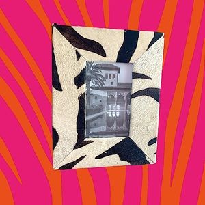 Authentic zebra hide picture frame